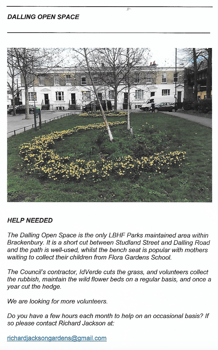 Do you have time to help maintain the Dalling Road Open Space ...